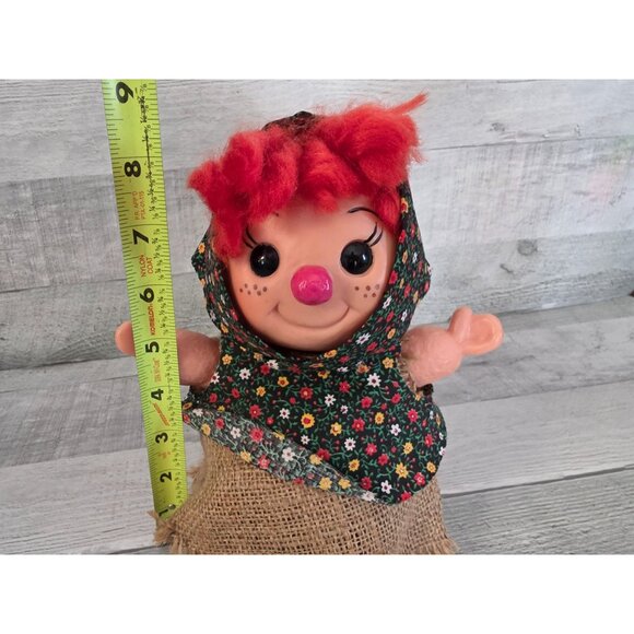 Vintage 1975 Doll Bank Bright Red Hair  Hillbilly Farmer's Wife Made in USA - Picture 6 of 6